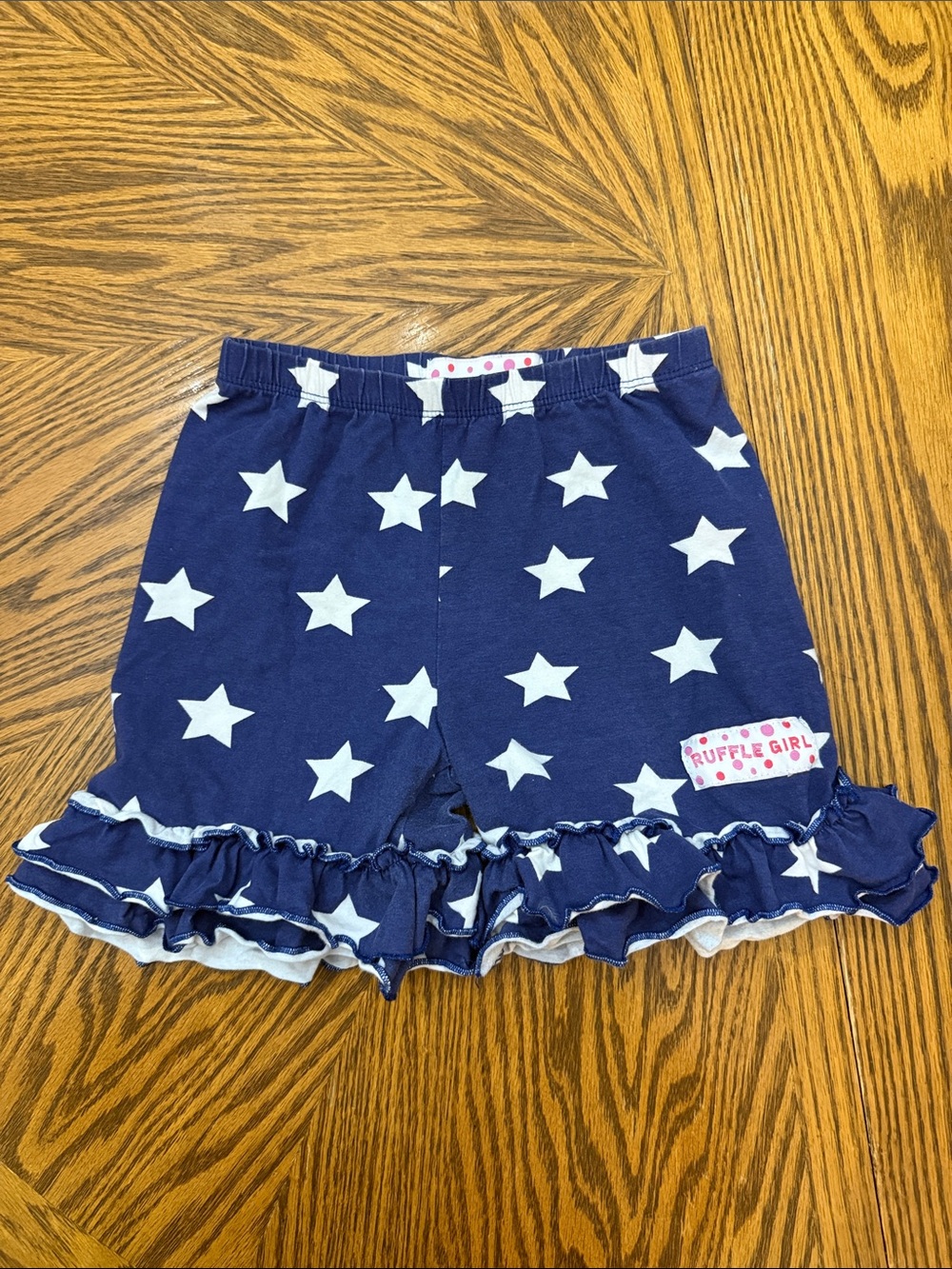 Ruffle Girl Navy Star Ruffle Hem Shorts 4th of July Sz 6